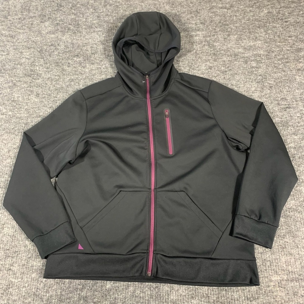 UNTUCKit Jacket Mens XL Black Hooded Lightweight Full Zip Tech Activewear Golf